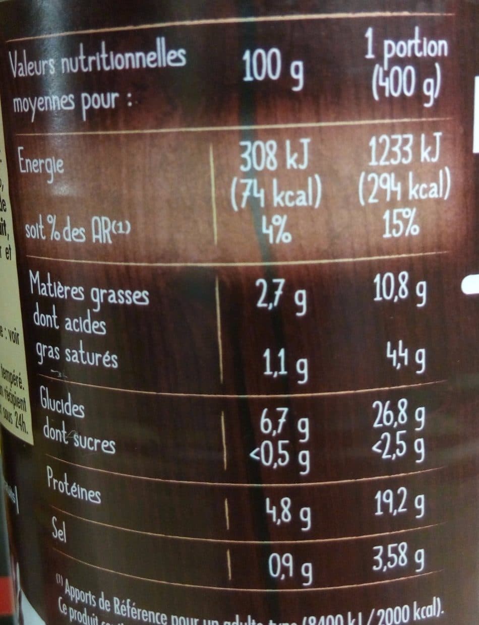 Monique ranou Blanquette de veau 400g packshot