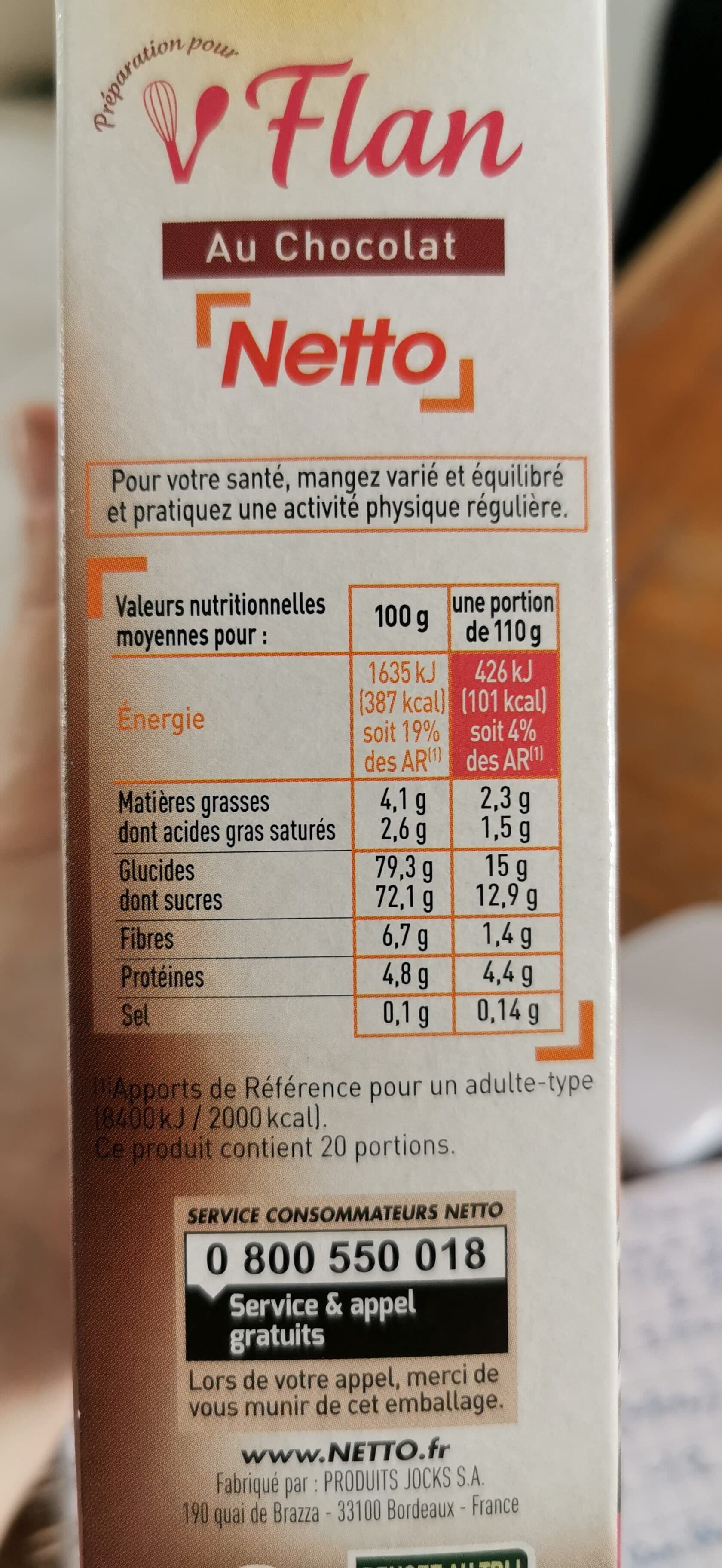Netto Preparation pour entremet chocolat packshot