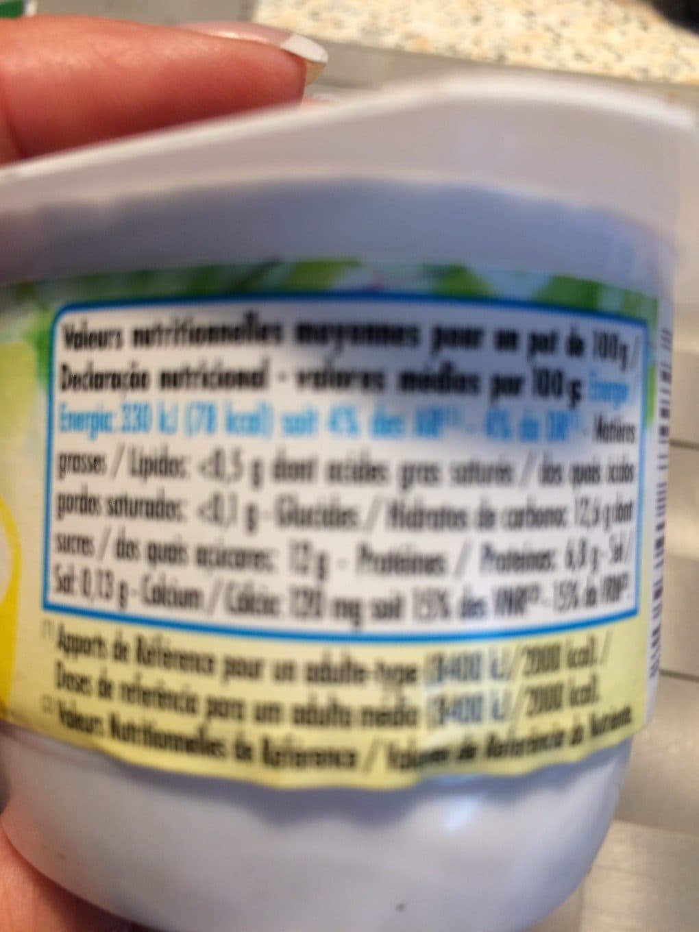 Paturages , Printiligne Fromage blanc saveur citron 0% de matiere grasse, les 4 pots de packshot