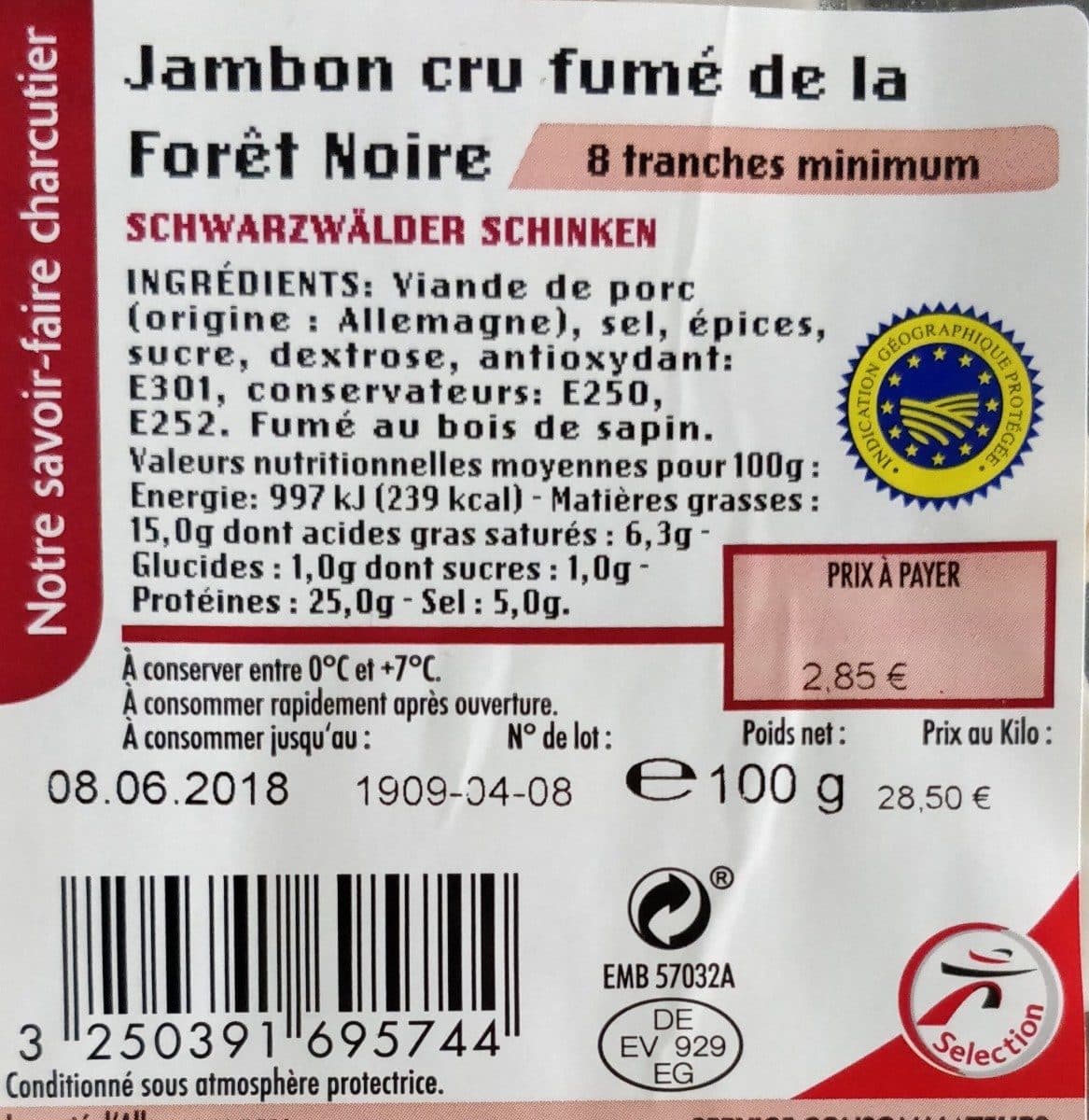 Intermarché Jambon Cru Fumé de la Forêt Noire packshot