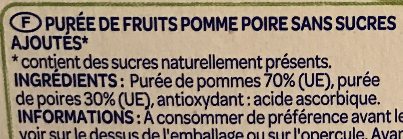 Paquito Spécialité de pomme poire sans sucres ajoutés packshot