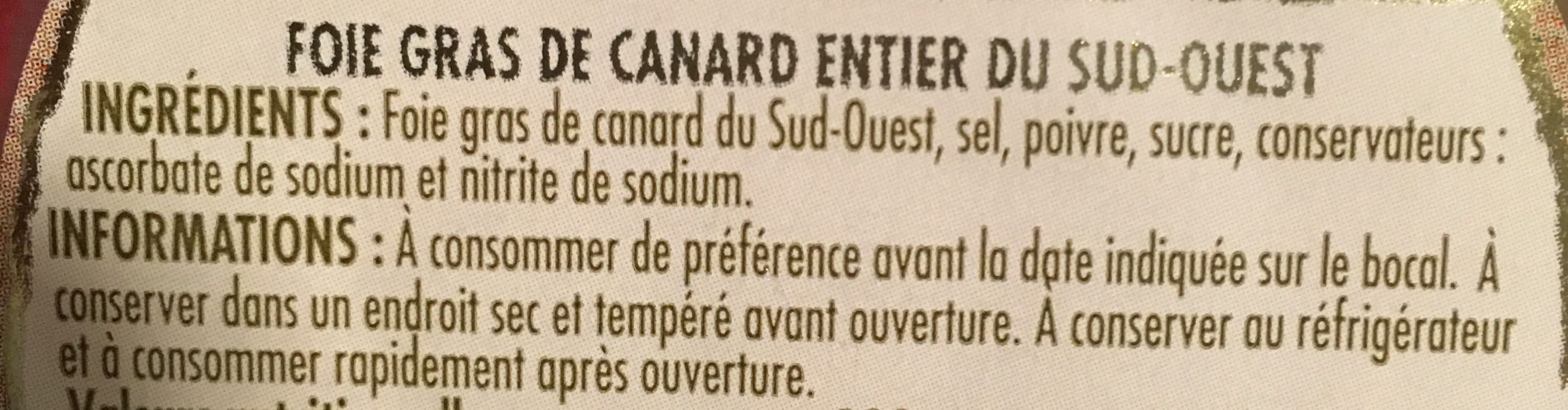 Itineraire Des Saveurs BOCAL Foie gras de canard entier IGP SO - 190 g (FDR) packshot