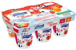 Pâturages P'tit Shake Yaourt à boire fraise, pêche-abricot packshot
