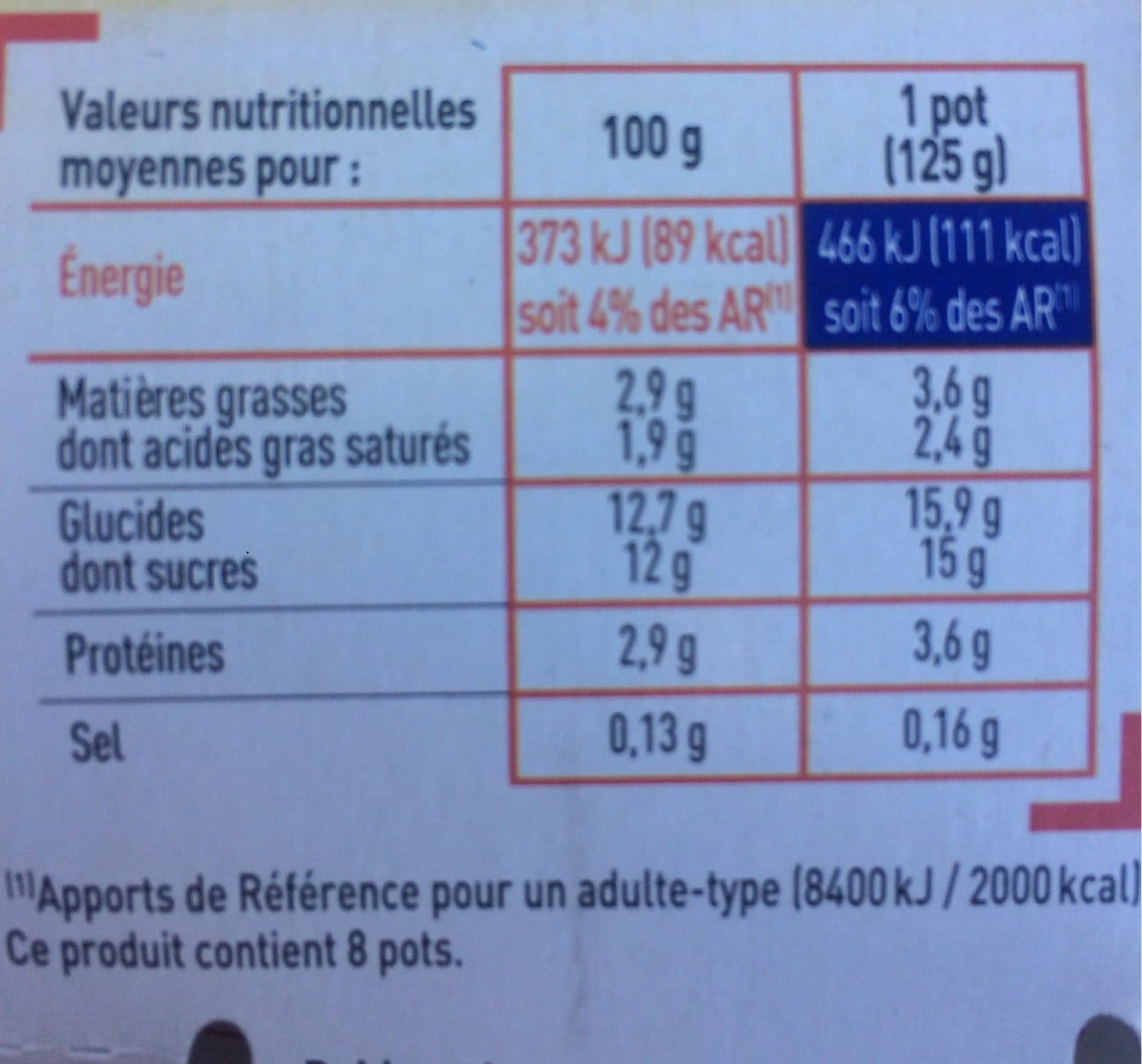 Netto Yaourt brassé vanille 8x125g packshot