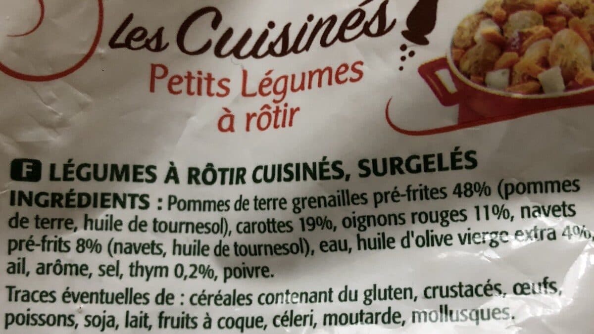 Open Food Facts , Petits legumes a rotir, le sachet de packshot