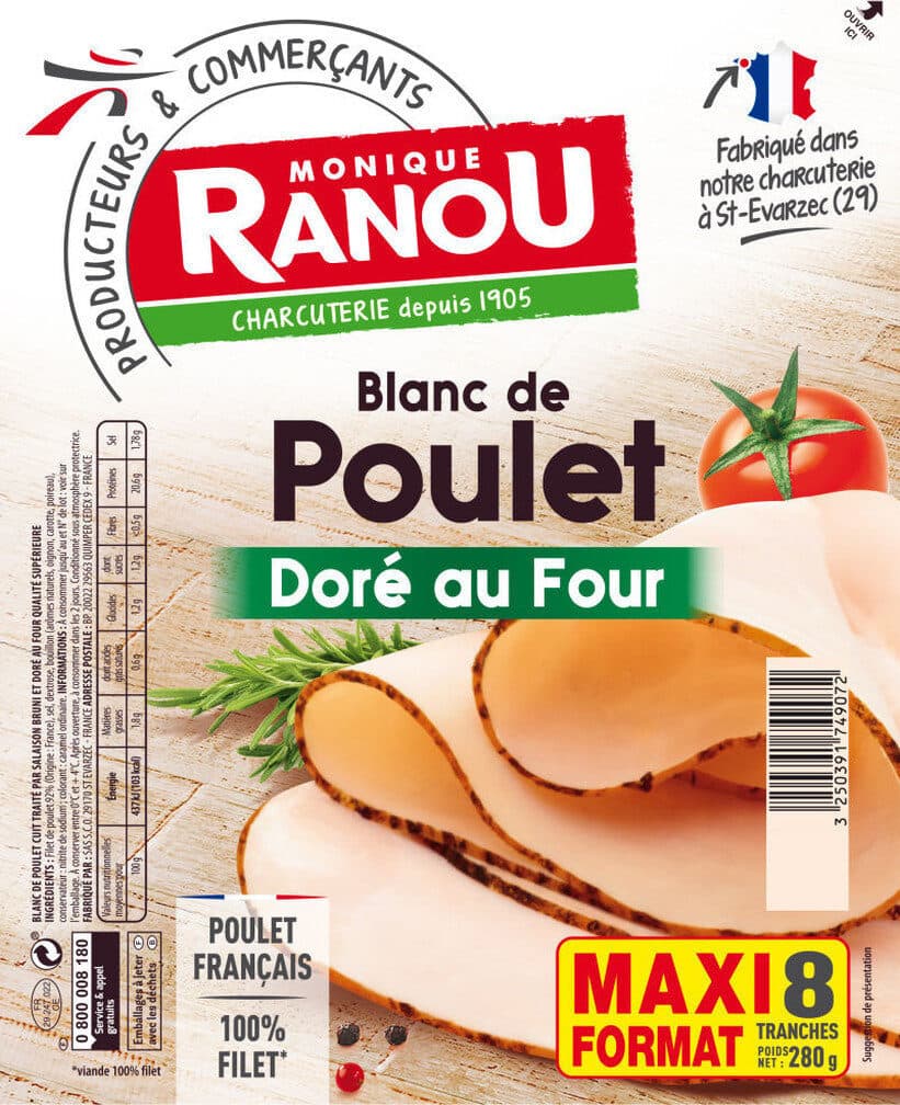 Monique ranou Blanc de poulet doré au four packshot