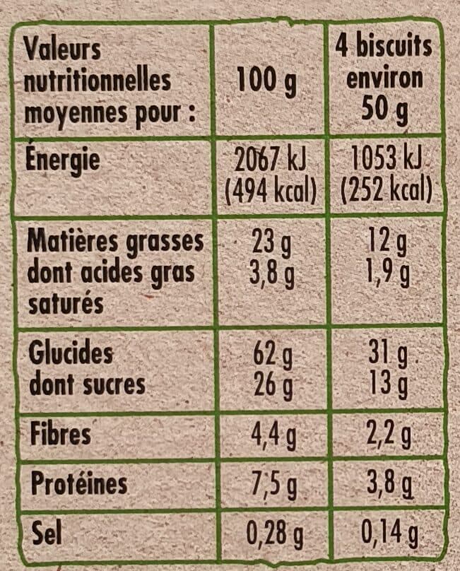 Chabrior Biscuits petit déjeuner cereales noisettes et pepites de chocolat bio packshot