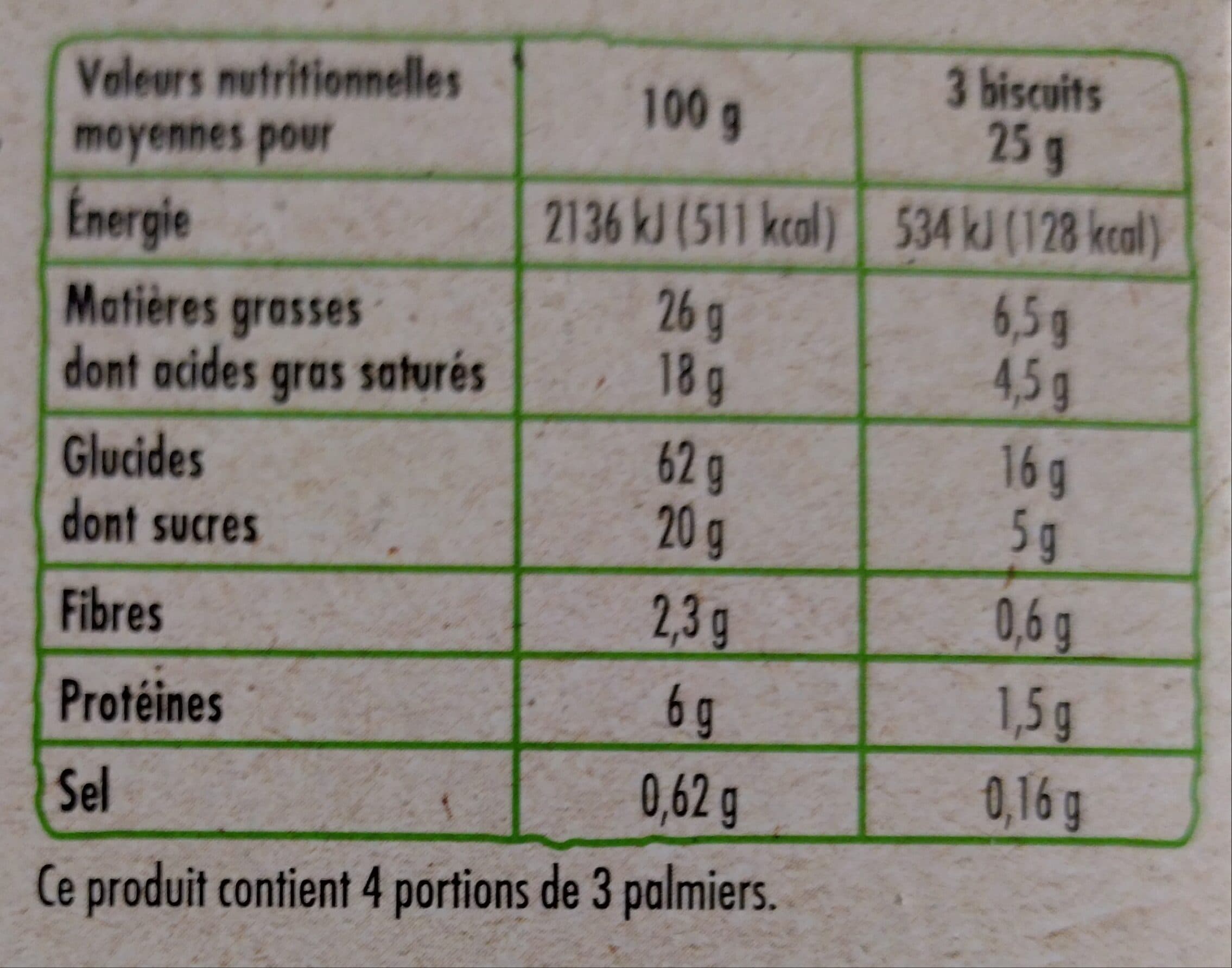 Chabrior Palmiers au sucre de canne 100g BIO packshot