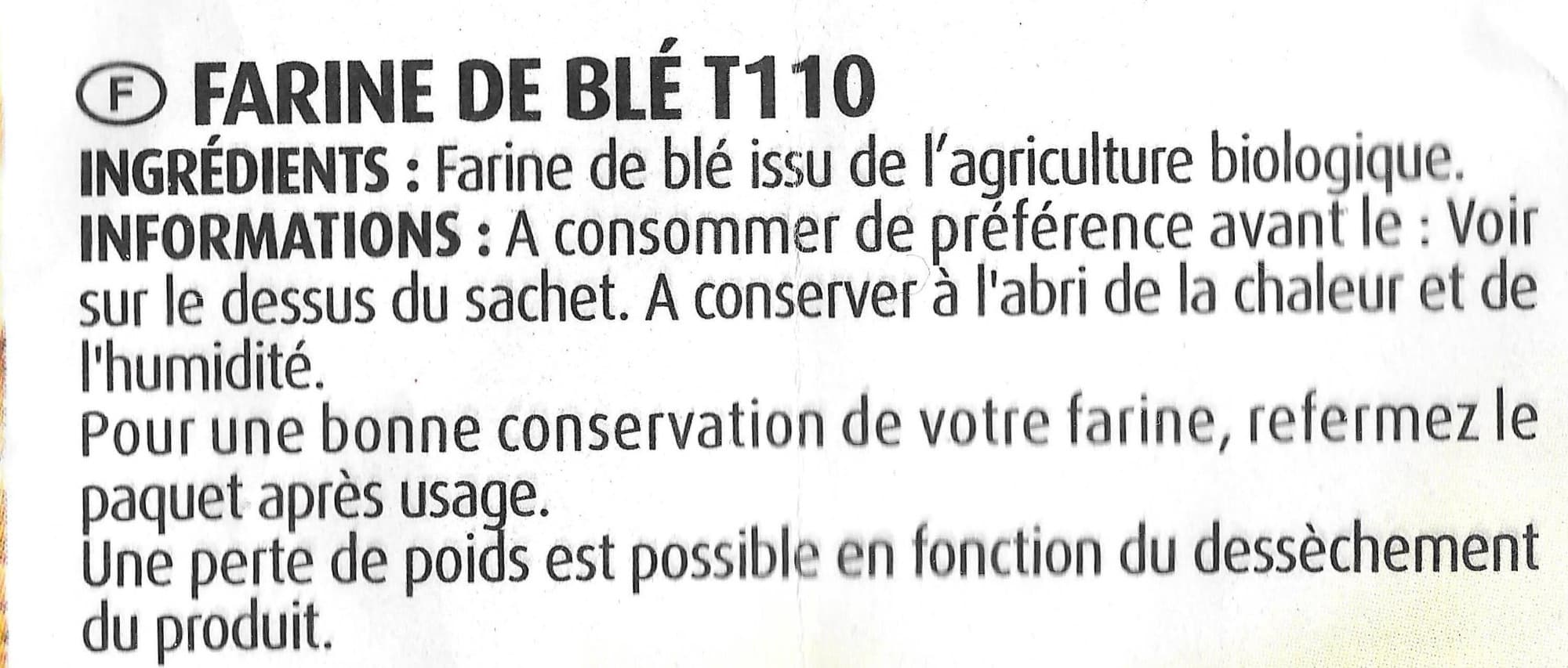 Chabrior Farine Semi Complète bio T110 1kg packshot