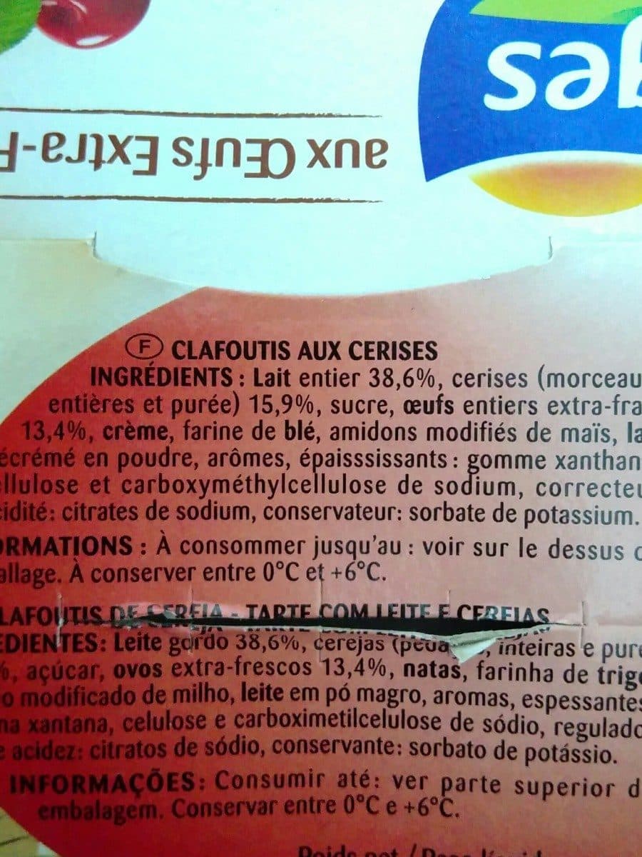 Pâturages Clafoutis aux cerises 4x85g packshot