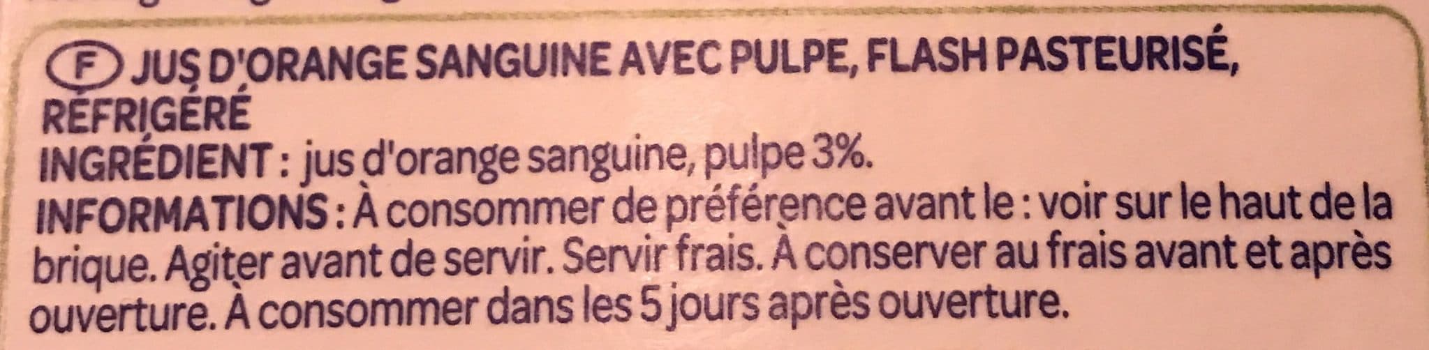 Paquito 100% pur jus orange sanguine avec pulpe packshot