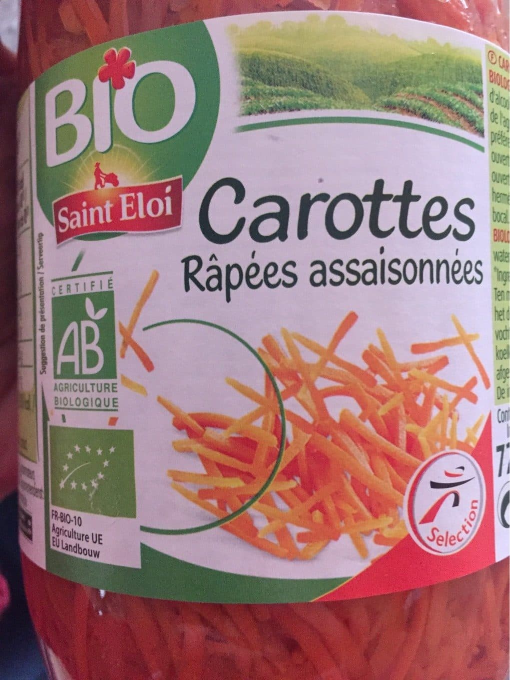 Bio saint eloi Carottes râpées assaisonnées packshot