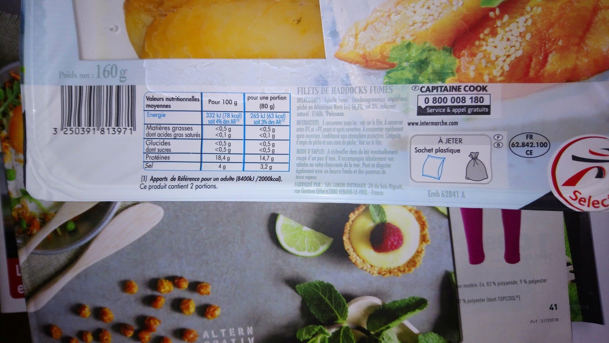 Capitaine Cook Filets de haddocks fumés packshot