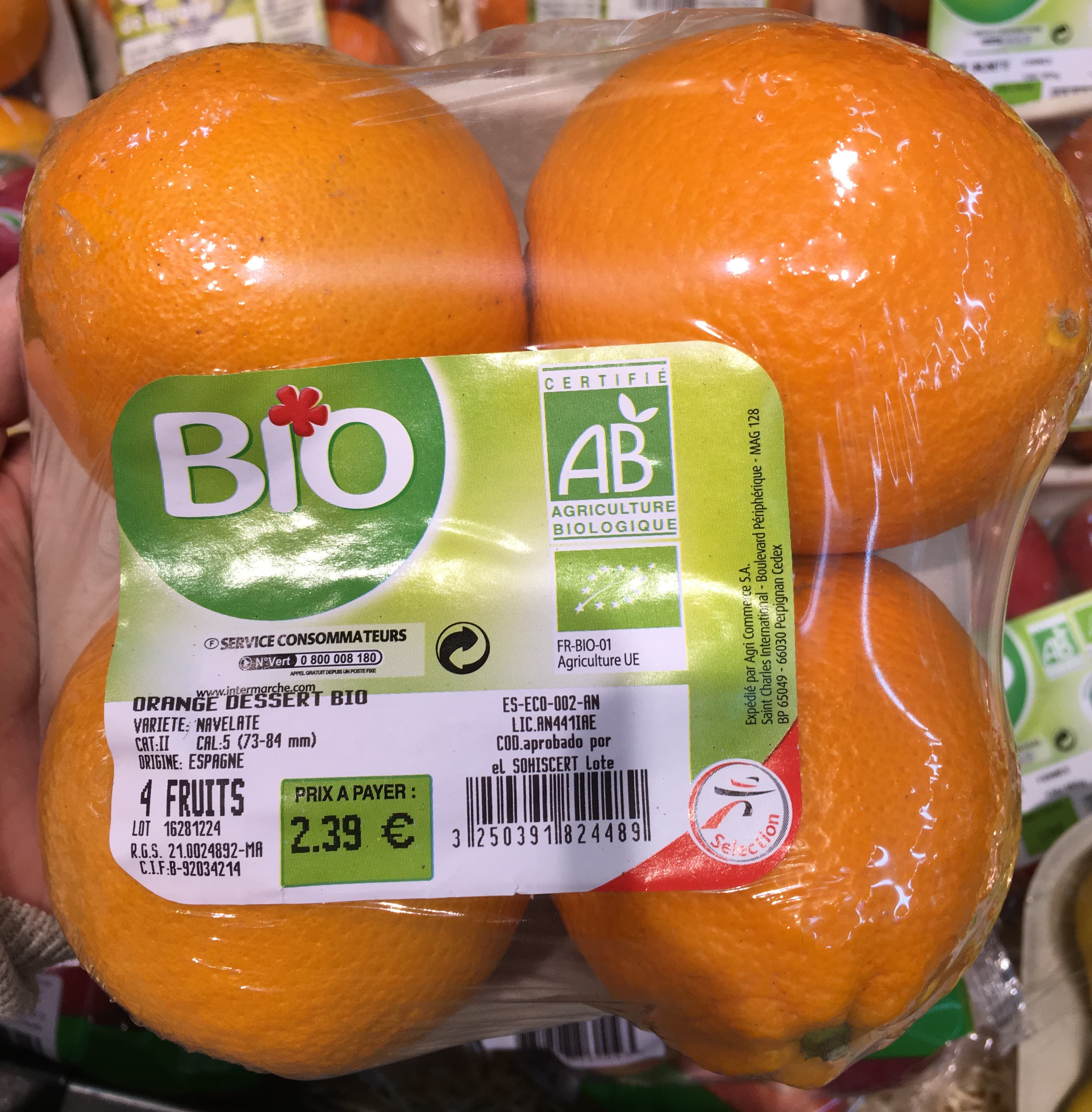 Agri-Commerce Orange dessert bio packshot