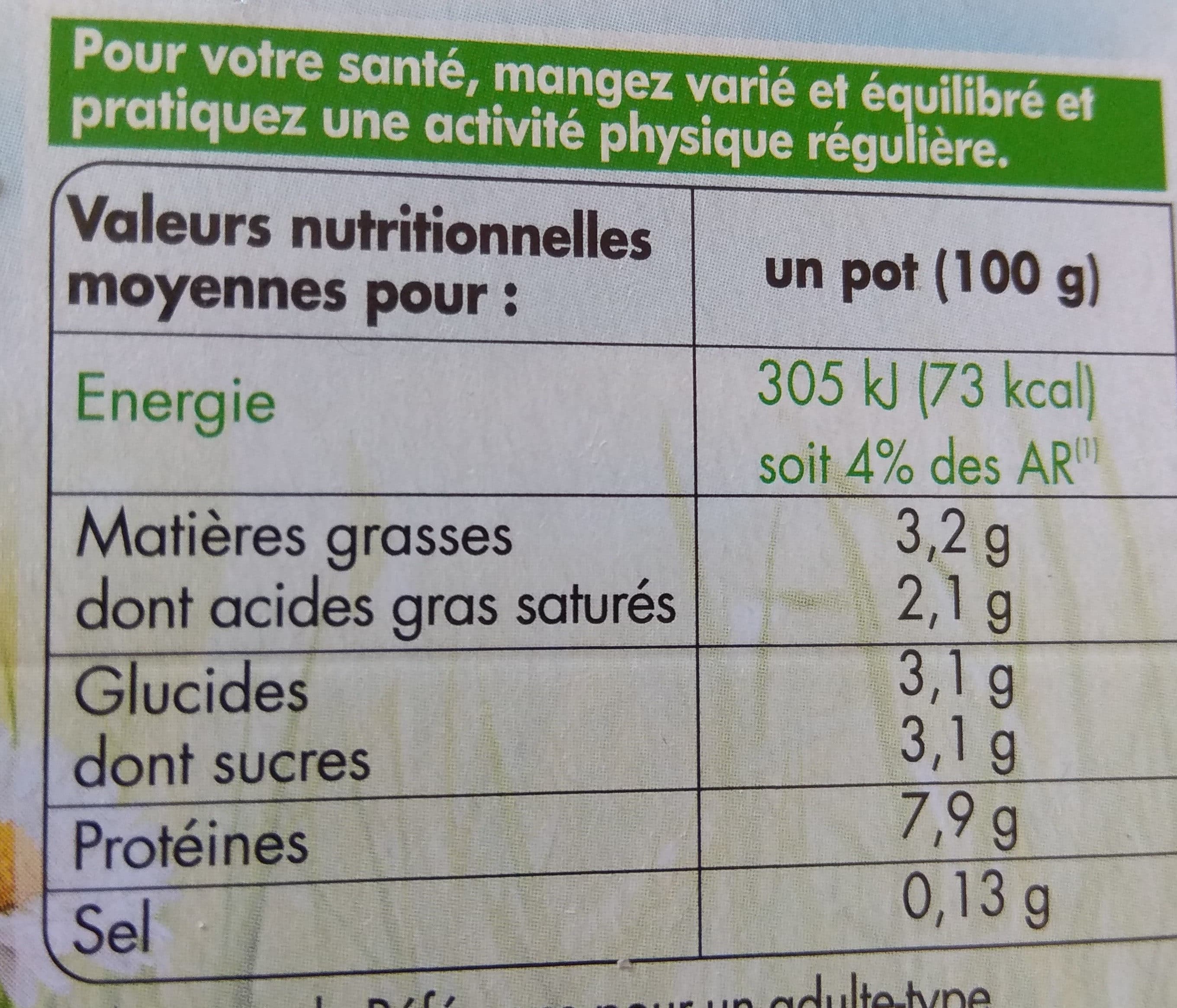 Pâturages Fromage blanc 3,2% bio 8x100g packshot