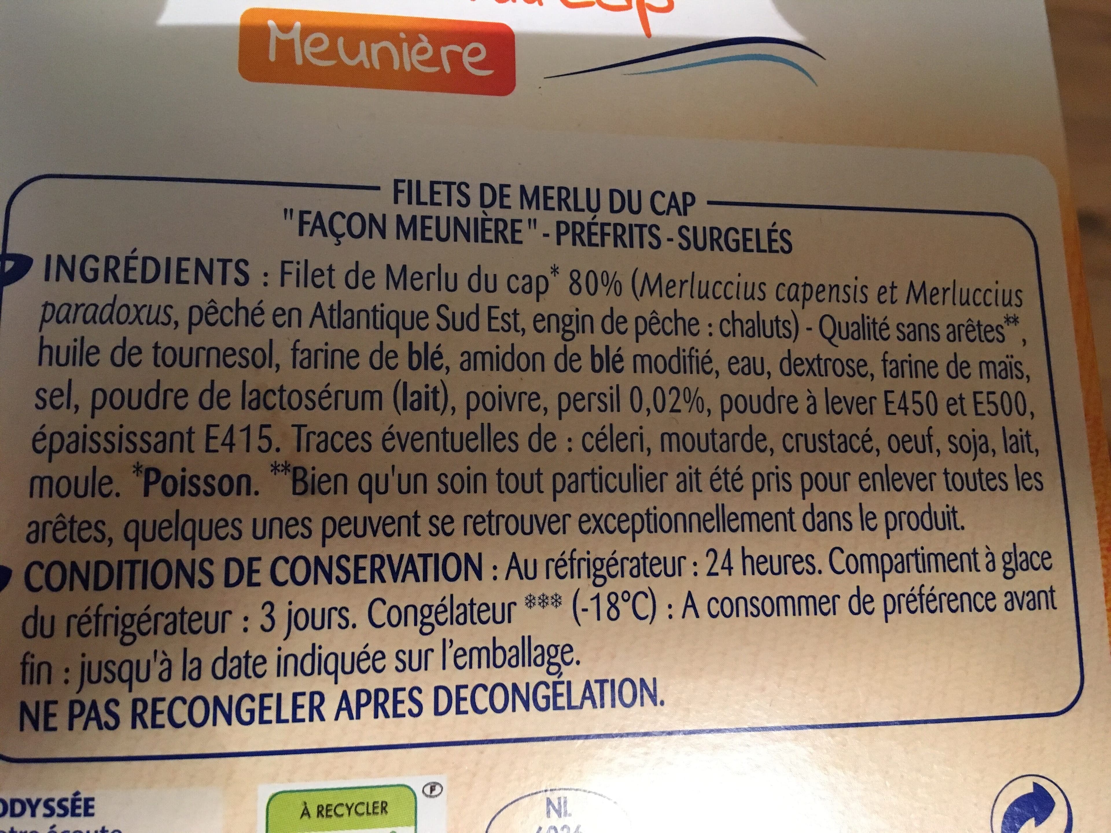Odyssee Filets de merlu meuniere msc 450g packshot