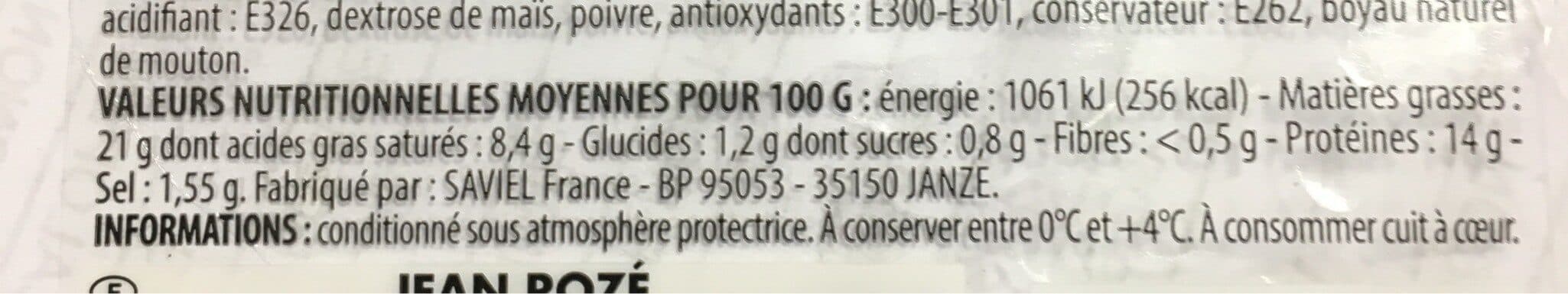 Jean Rozé Jean Roze, Chipolatas superieures sans colorant packshot