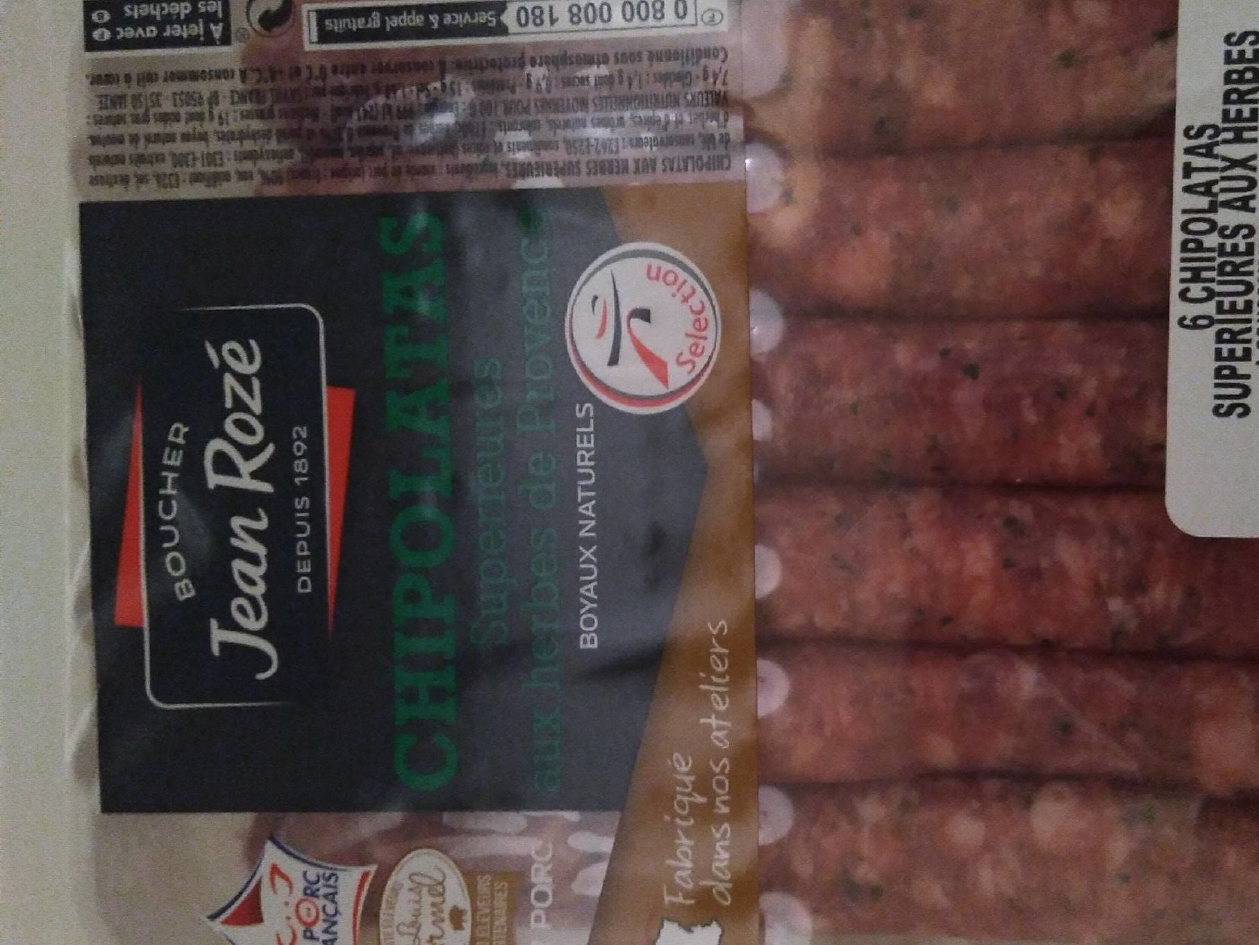Jean Rozé Chipolatas Supérieures aux Herbes de Provence packshot