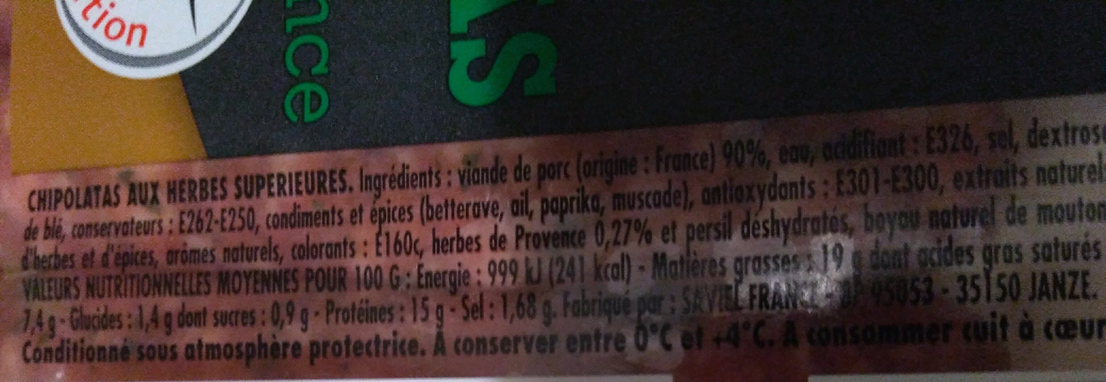 Jean Rozé Chipolatas Supérieures aux Herbes de Provence packshot