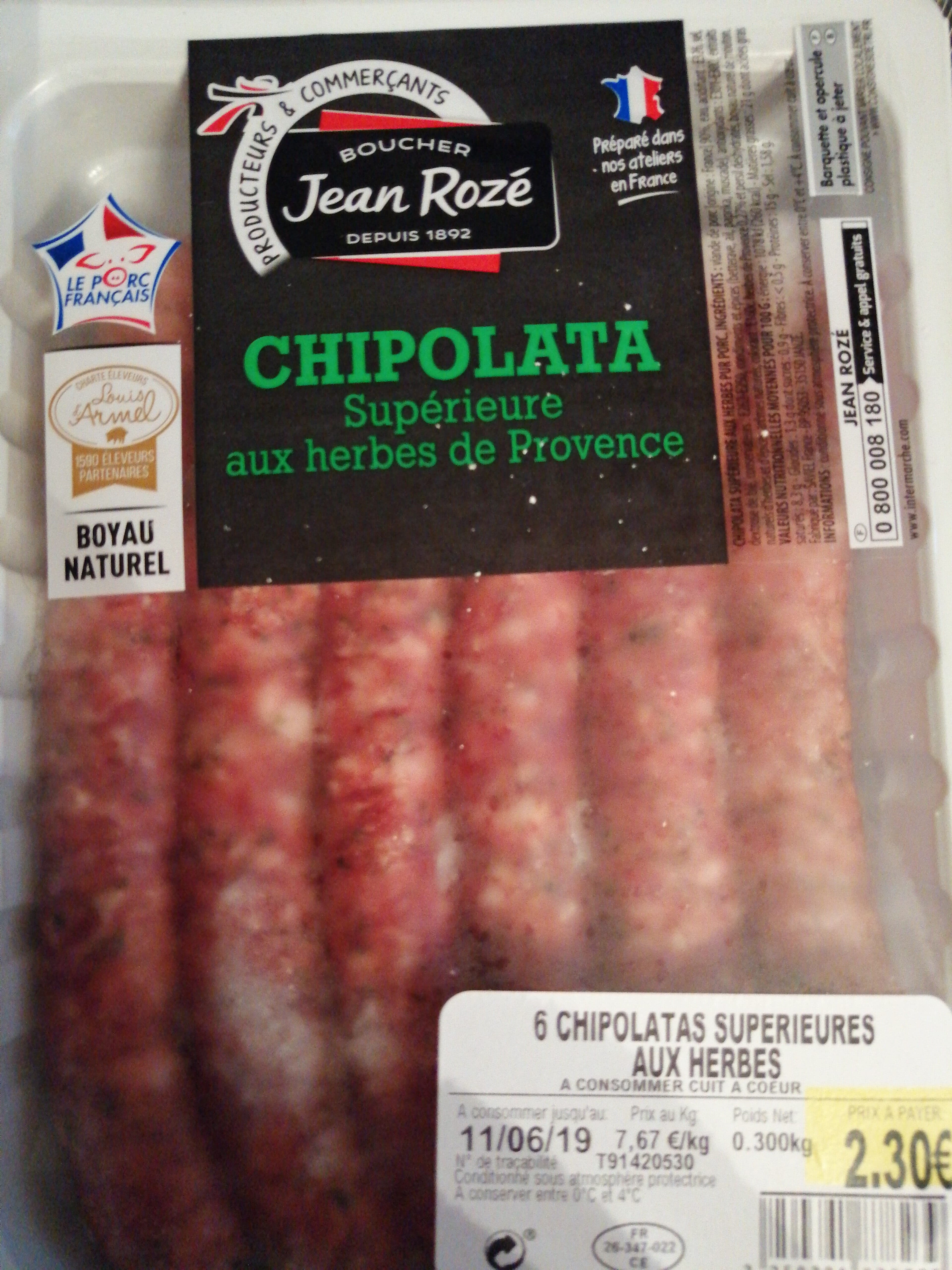 Jean Rozé Chipolatas Supérieures aux Herbes de Provence packshot