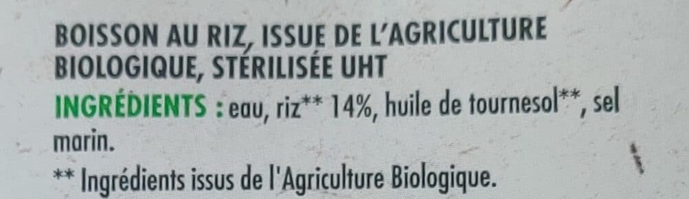 Intermarché Boisson végétale au riz BIO 1L packshot