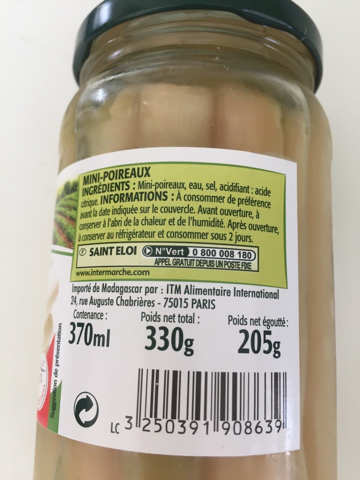 Saint eloi Mini poireaux bocal 370 ml - 205g packshot