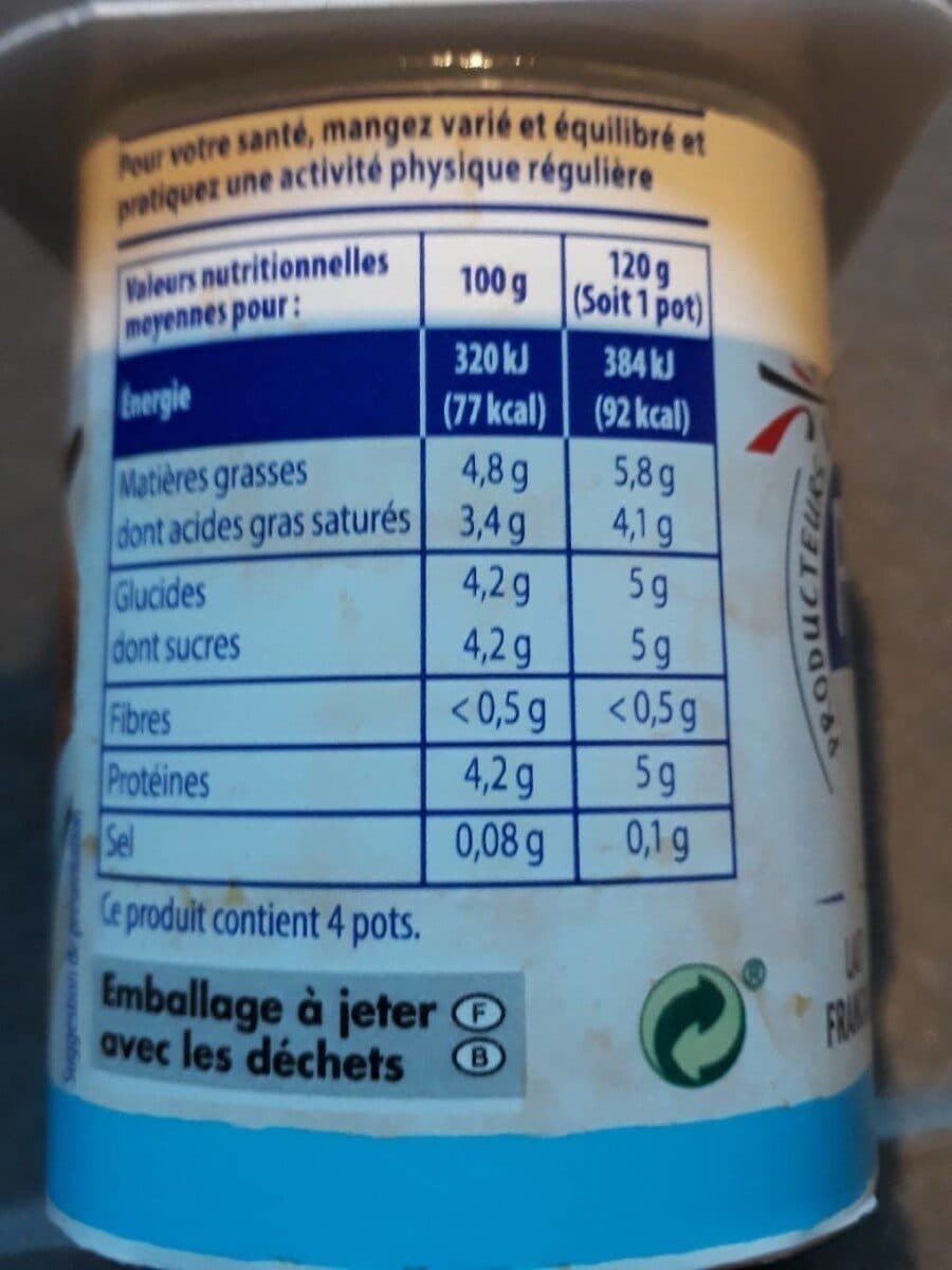 Pâturages Yaourt nature au lait de chèvre 4X 120g packshot