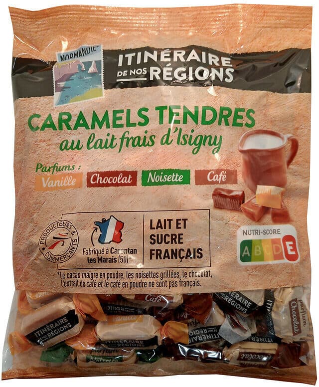 Itineraire des saveurs Caramels tendres au lait frais d'Isigny aromatisés - 350g packshot