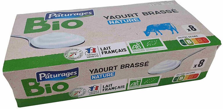 Pâturages Yaourt brasse nature bio 8x125 packshot