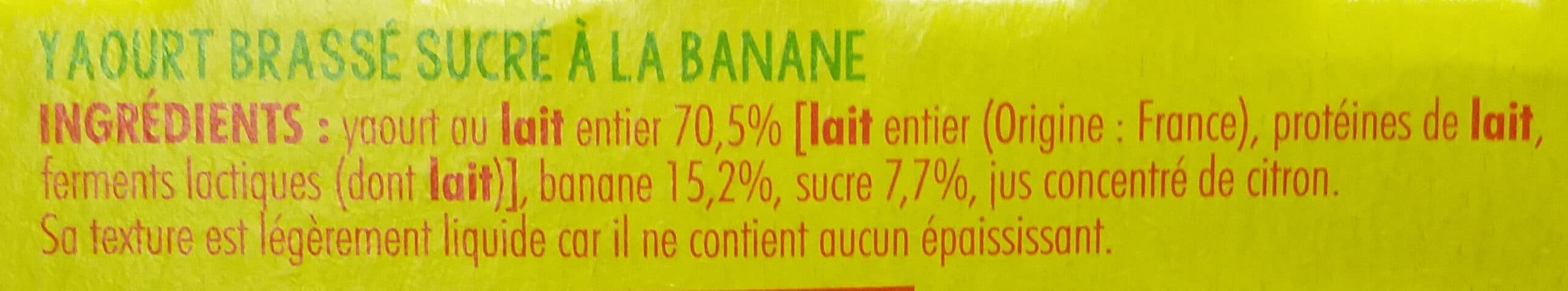 Intermarché L'essentiel Du Yaourt des bananes un peu de jus de citron & du sucre c'est tout packshot