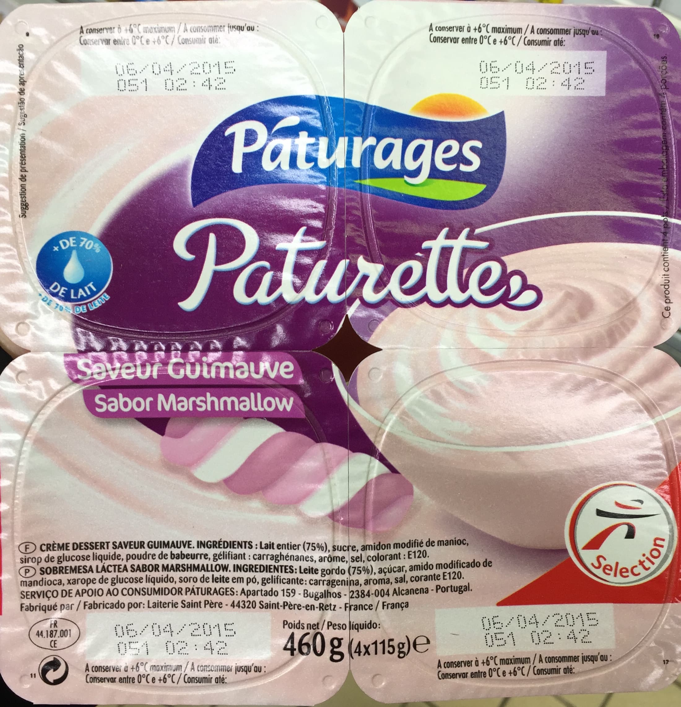 Pâturages Paturette saveur Guimauve packshot