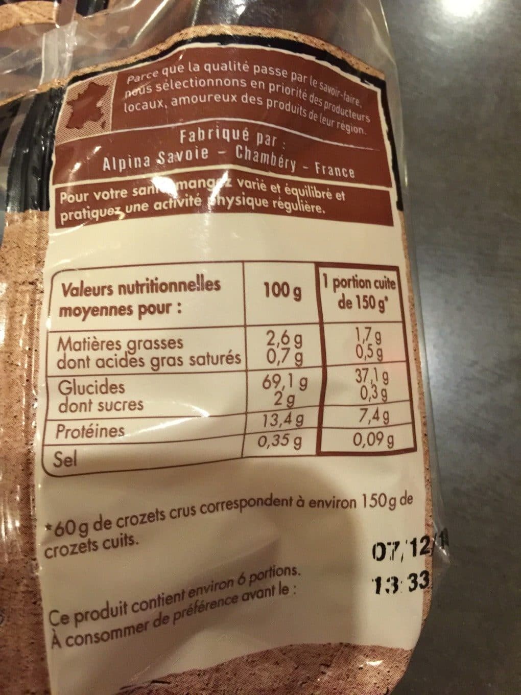 Itinéraire des Saveurs Crozet sarrasin 400g packshot