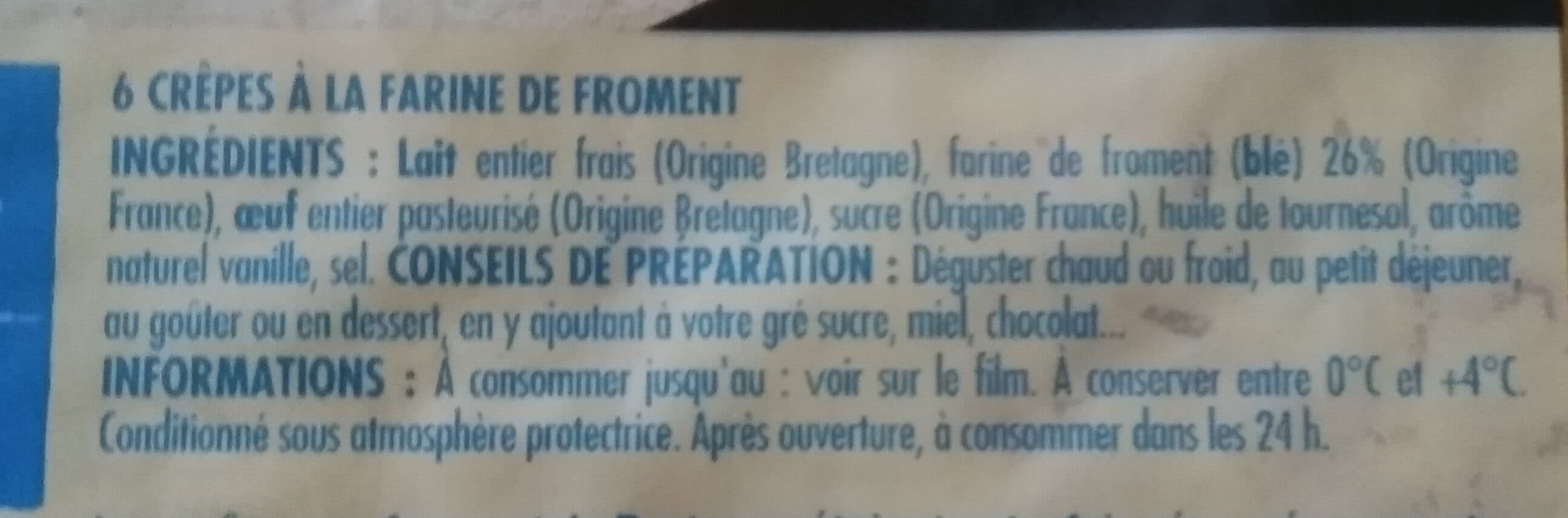 Itineraire des saveurs Crepes de froment x6 packshot