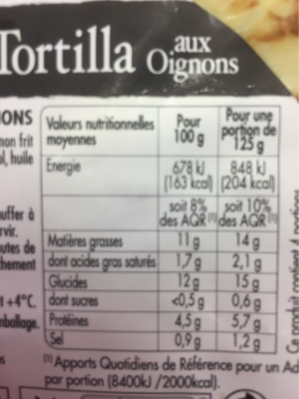 Intermarché Tortilla aux Oignons packshot