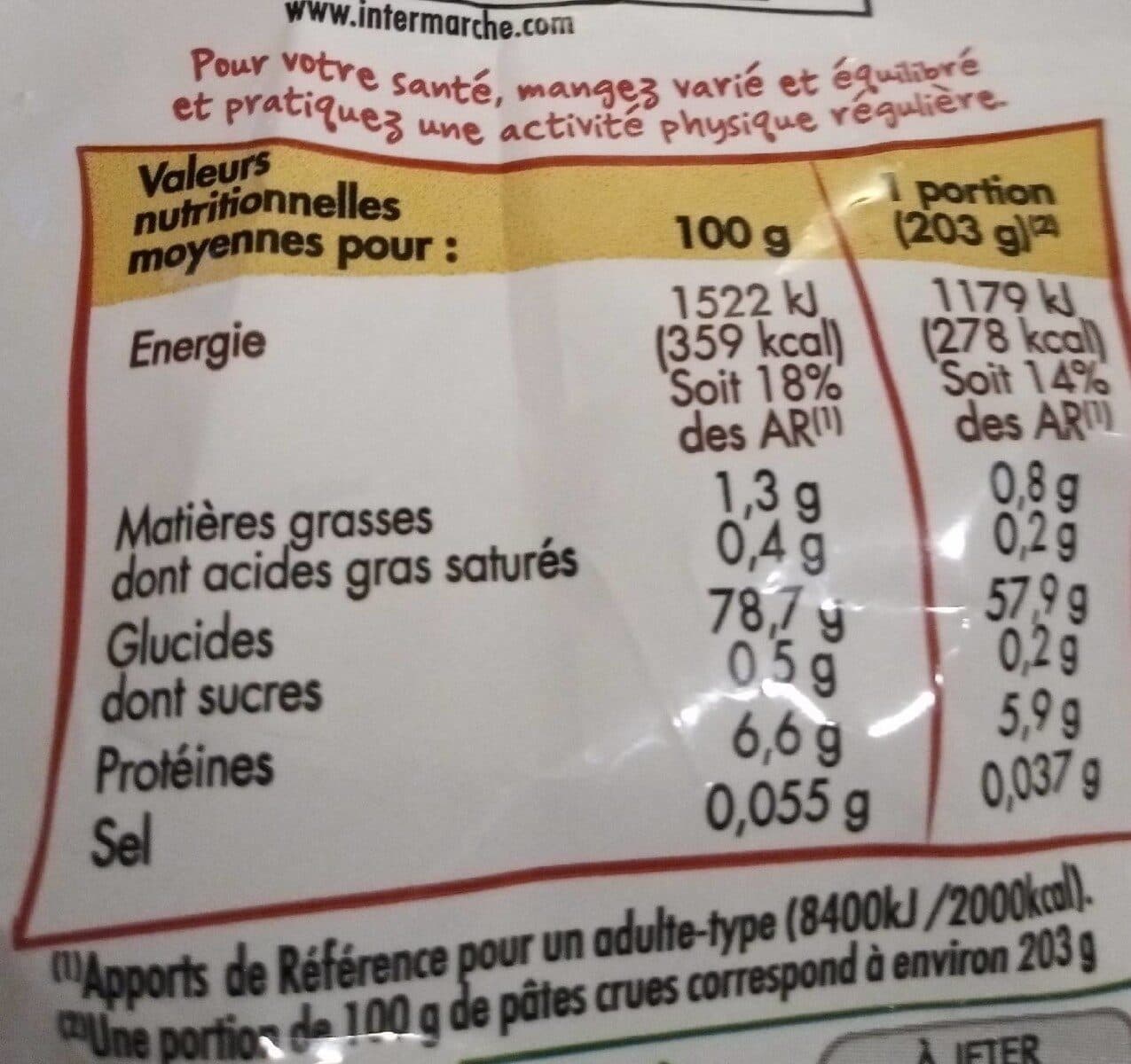 Intermarché Coquillettes sans gluten 500g packshot