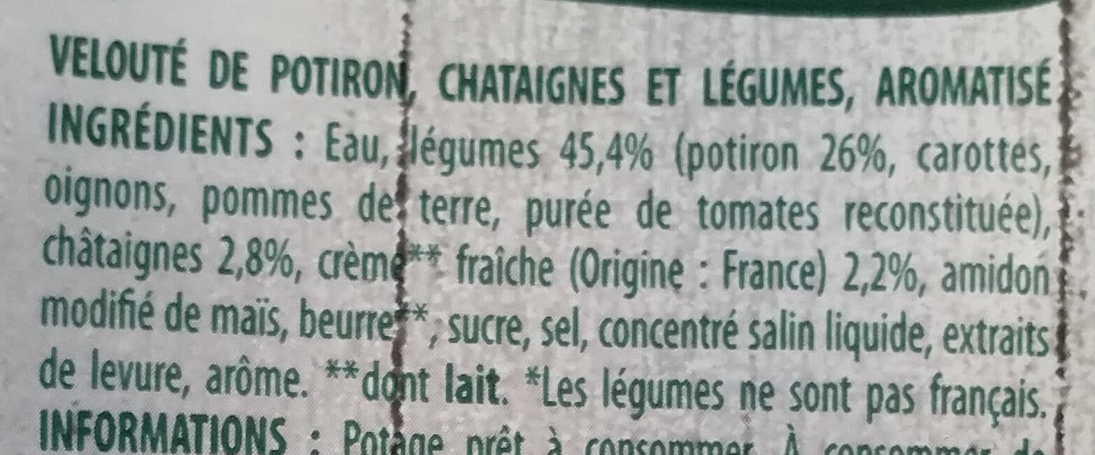 Intermarché Veloute potiron chataigne 1l packshot