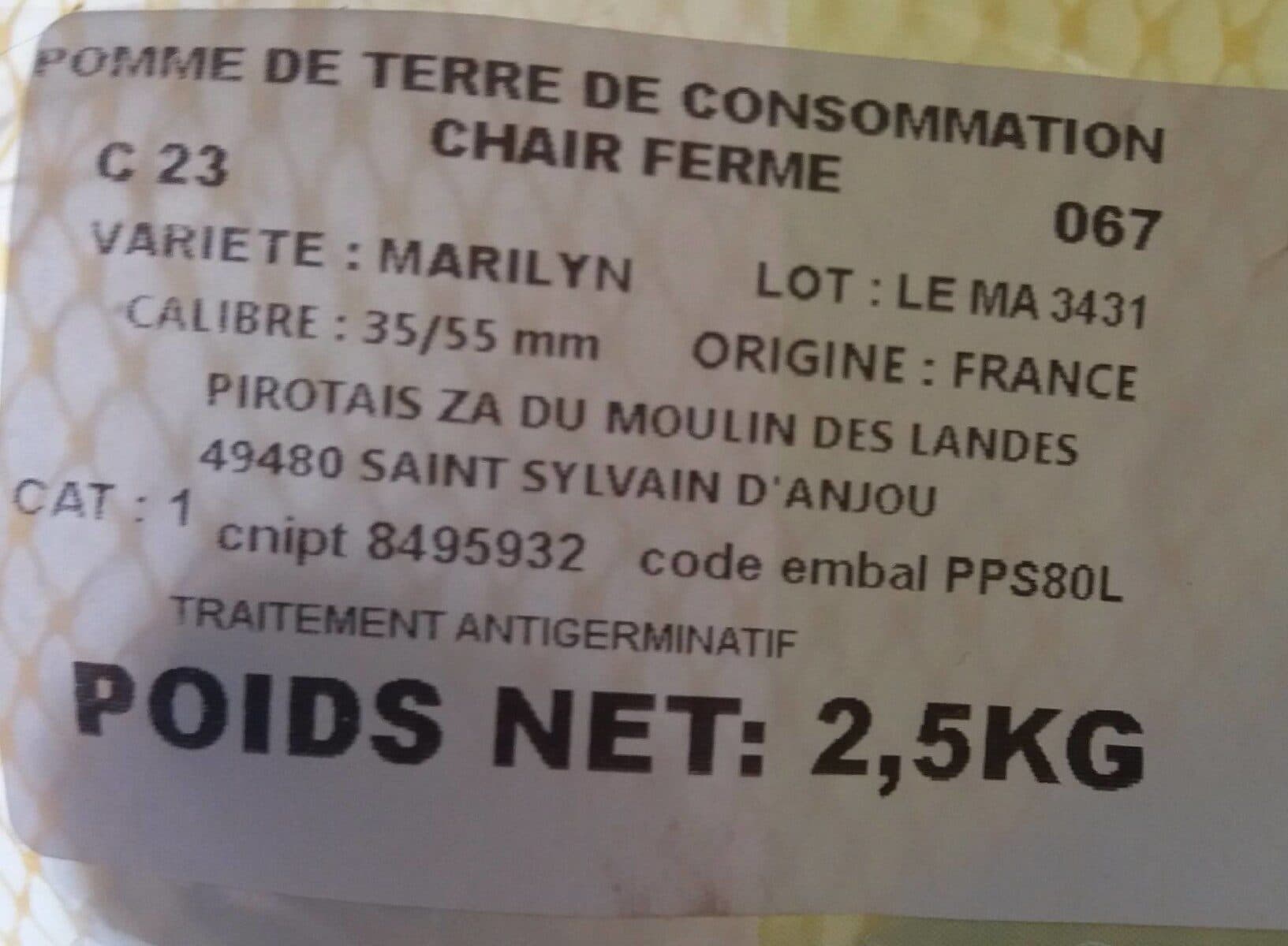 Mon Marché PLaisir Pomme de terre packshot