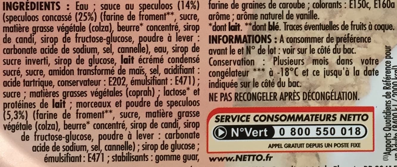 Netto Bac vanille speculoos (G) - 900mL packshot