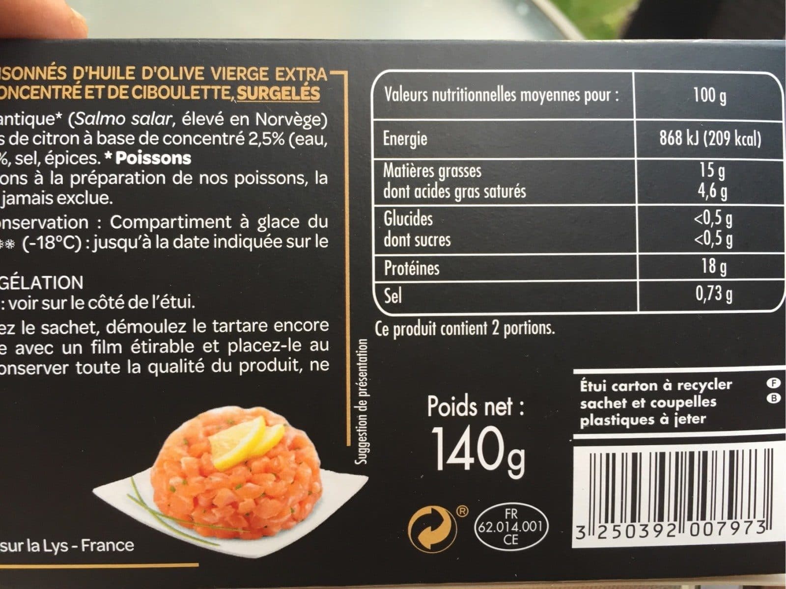 Open Food Facts Tartare de saumon cru packshot