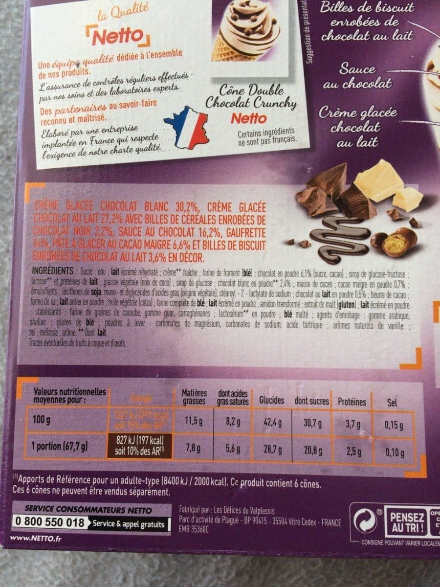Netto Cône gourmand crunchy choco (CG) x6 packshot