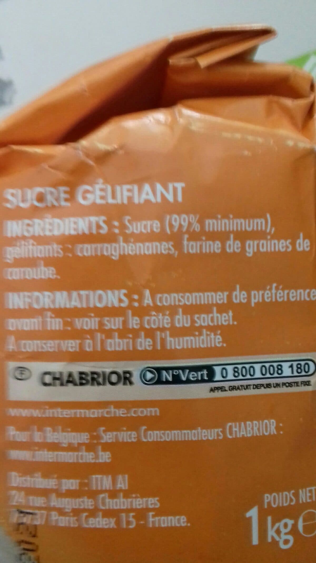 Chabrior Sucre spécial confiture 1kg packshot