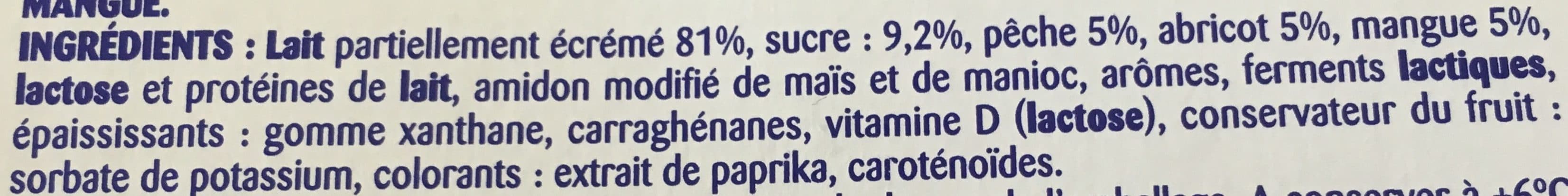 Paturages YAOURT AUX FRUITS MIXES - FRUITS JAUNES 8X125G - abricot/nectarine, pêche, mangue packshot