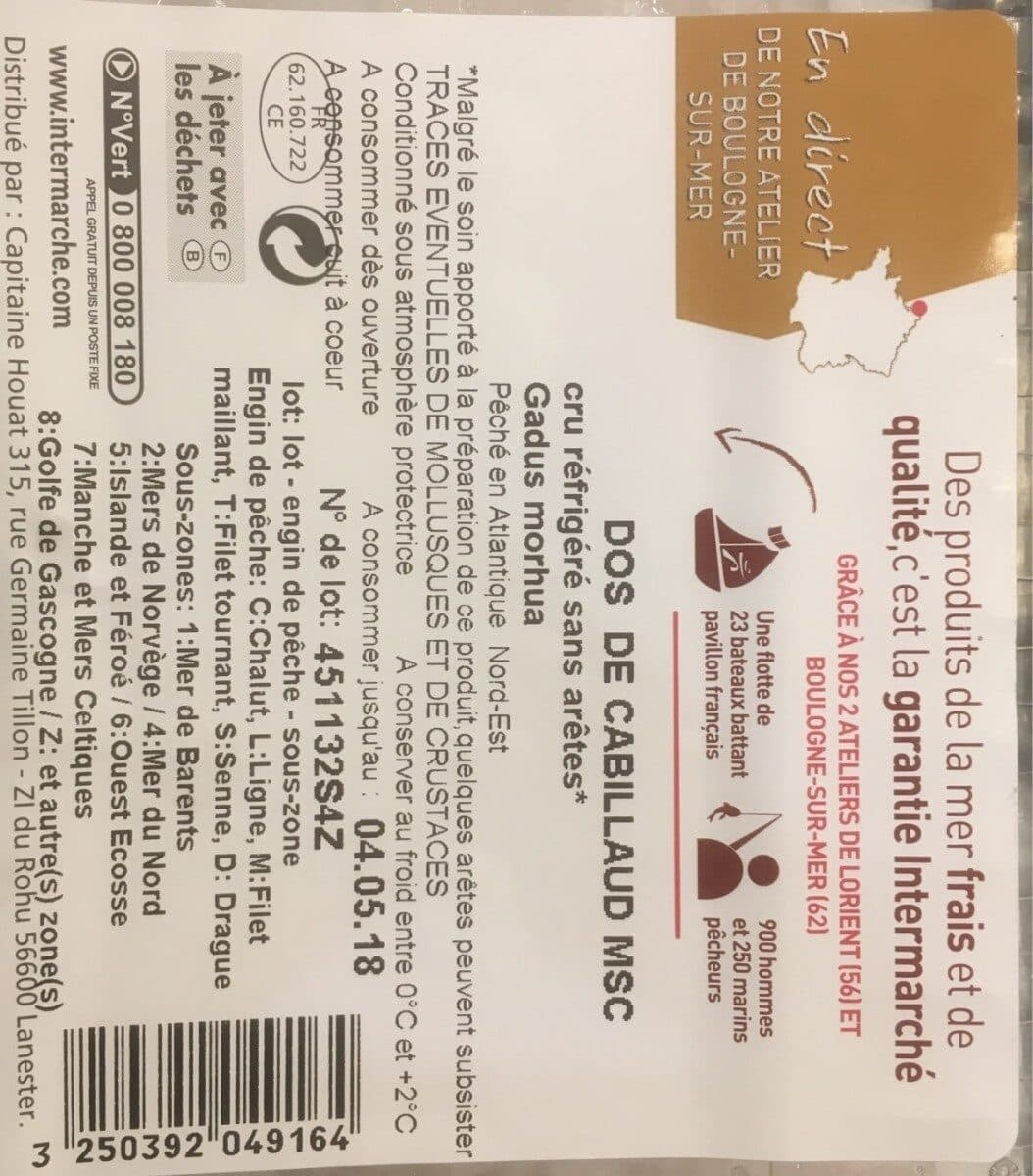Intermarché Dos de cabillaud packshot