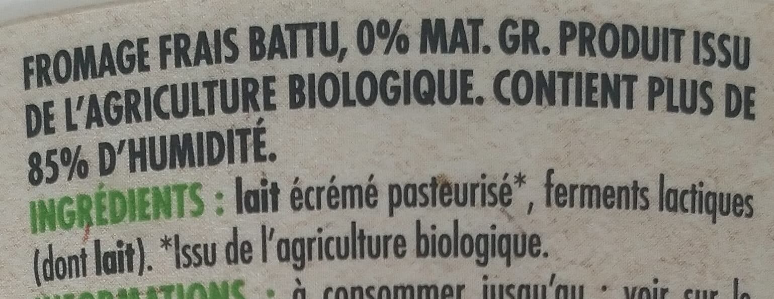 Pâturages Bio Fromage blanc 0% bio 500g packshot