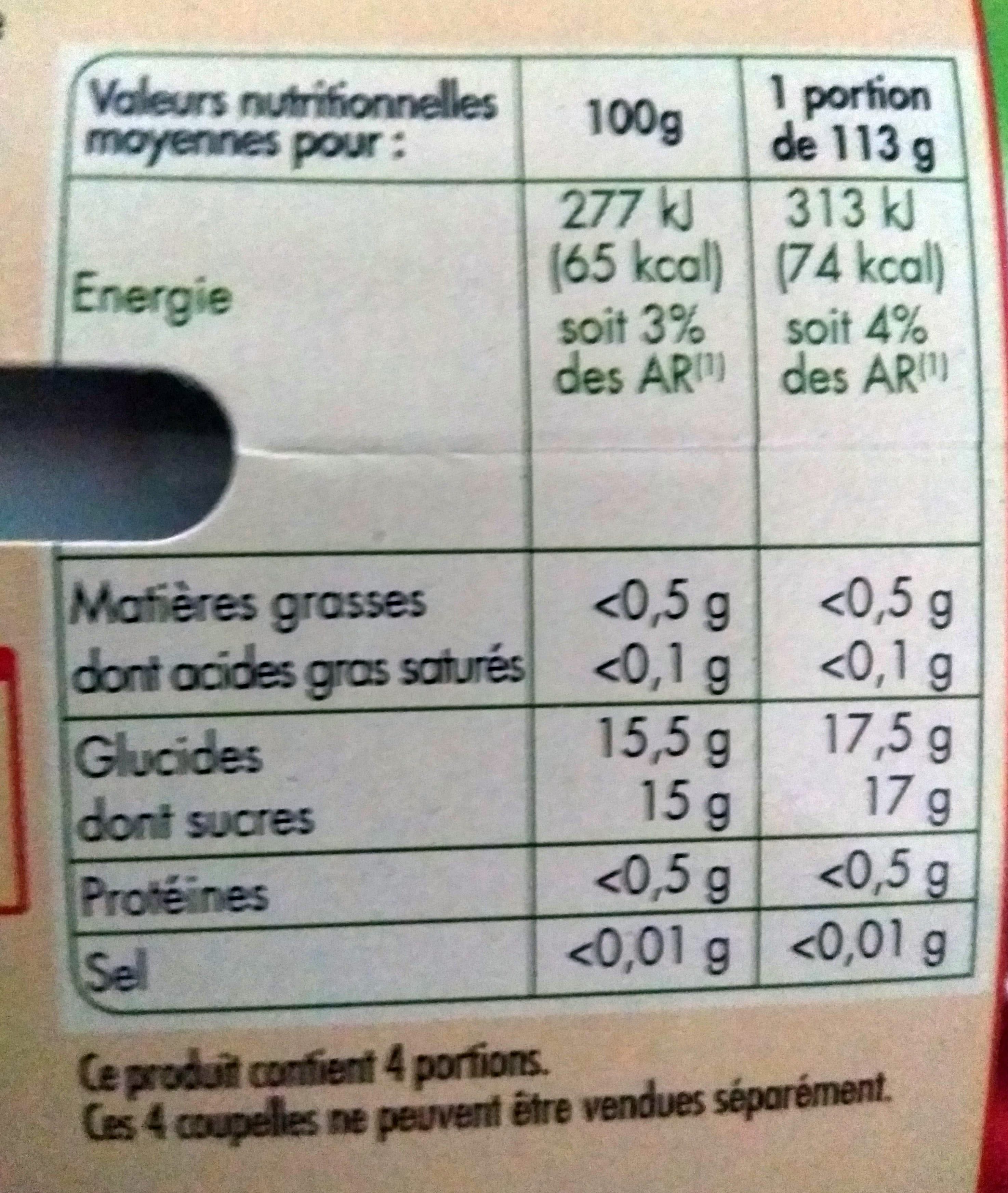 Netto CUP Fruits du verger SSA (pêche, poire, pomme) - 4 x 65 g packshot