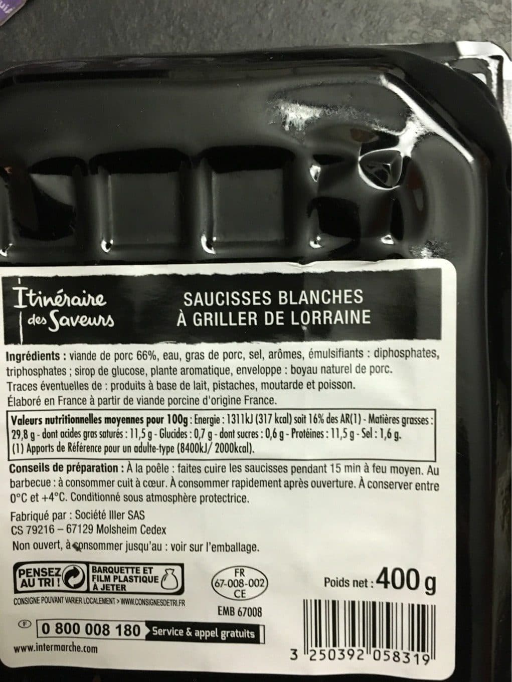 Itinéraire des Saveurs Saucisses Blanches - 400g poids fixe packshot