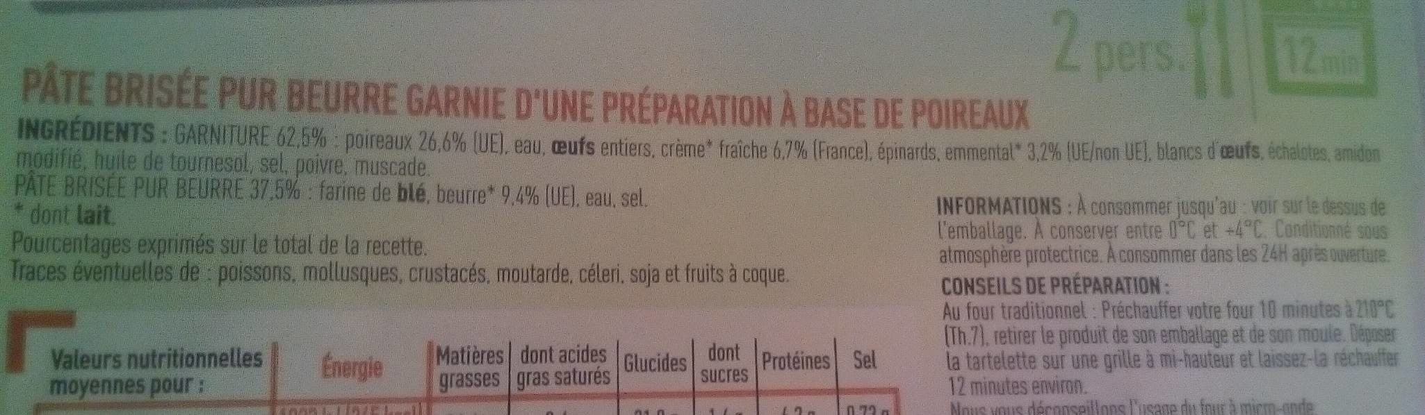 Netto TARTE POIREAUX x 2 - 260G packshot
