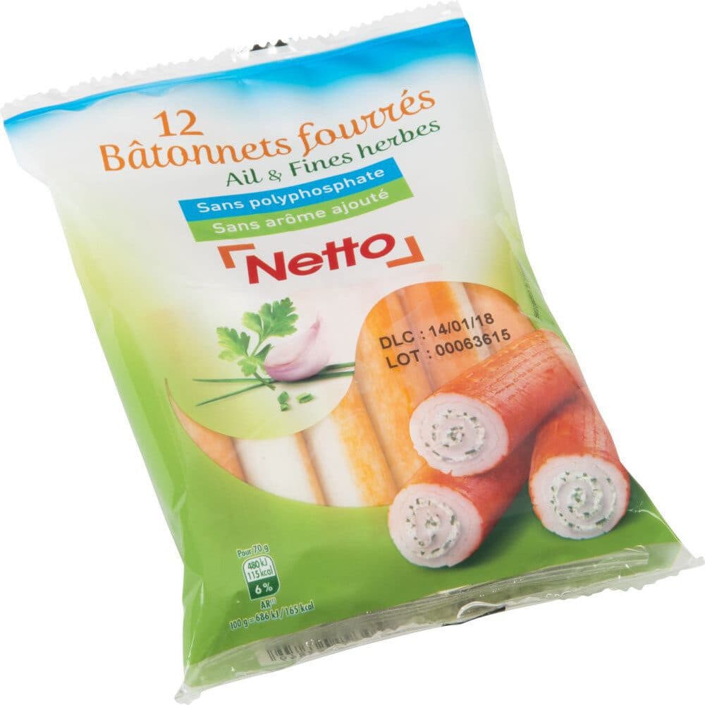 Netto Bâtonnets fourrés ail et fines herbes packshot