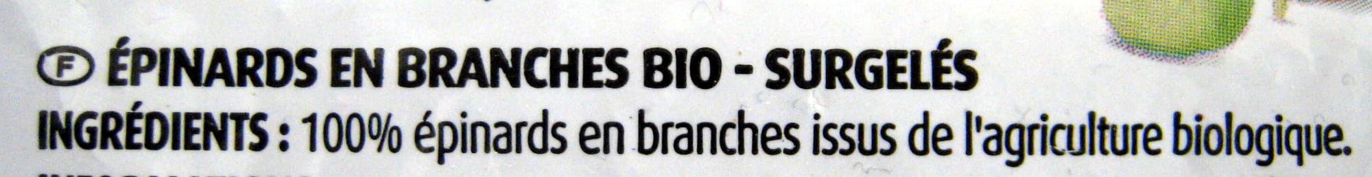 Intermarché Epinards en branches bio 600g packshot