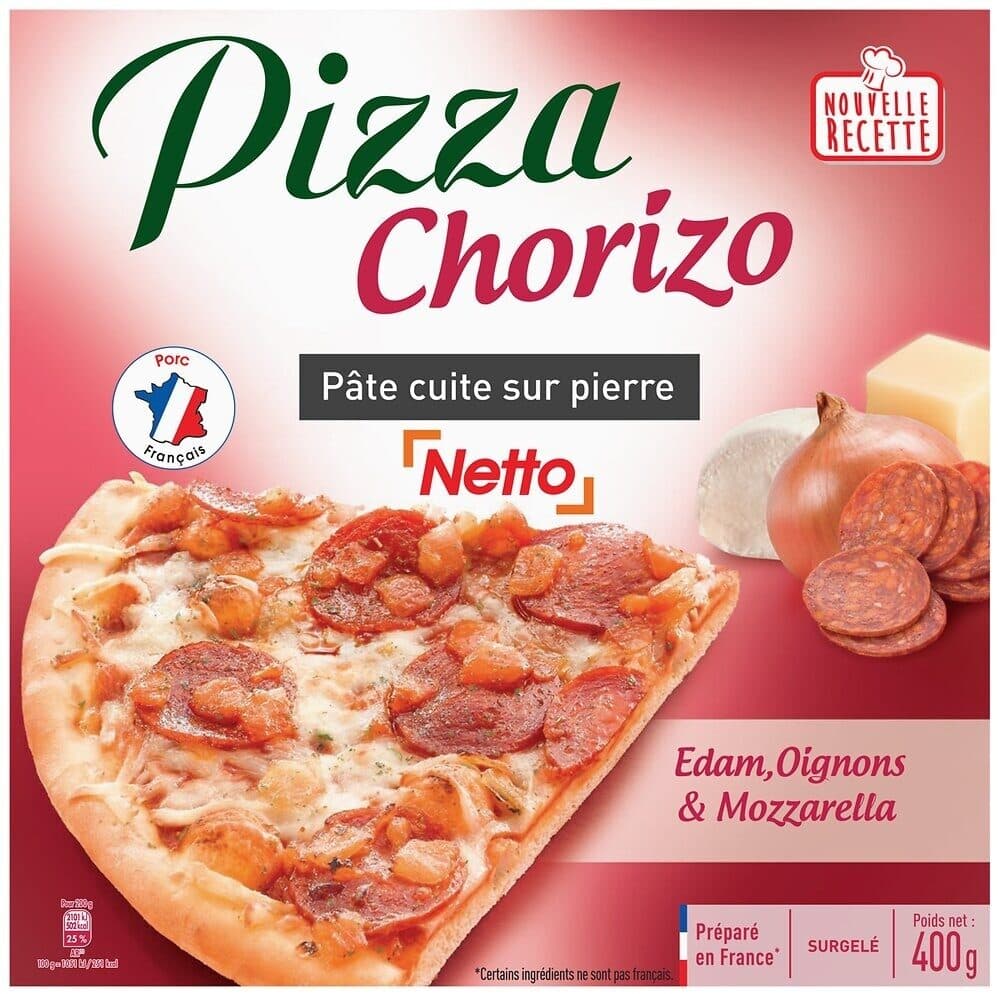 Netto Pizza Di Pierra Chorizo surgelée 400g packshot